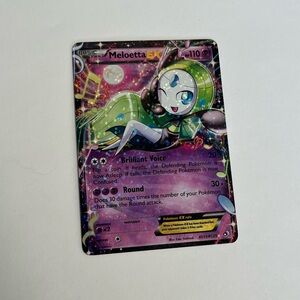 Pokemon Meloetta EX Card - Green and Purple